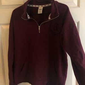 Pink half zipper sweater